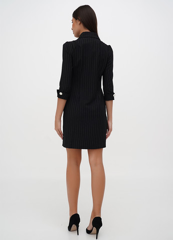 Чорна кежуал сукня Sassofono в смужку