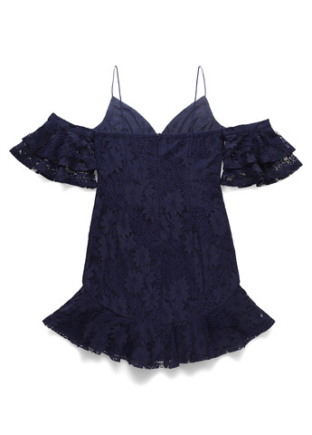 Синее кэжуал платье Love Triangle однотонное