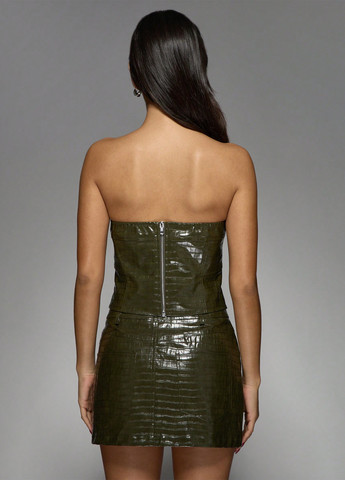 Оливковая (хаки) кэжуал однотонная юбка SHEIN карандаш