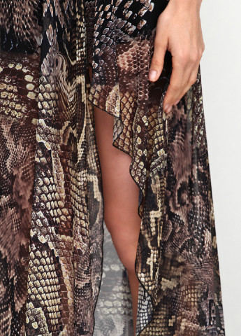 Комбинированное вечернее платье а-силуэт Wera Berto змеиный