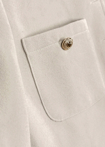 Светло-бежевое Кэжуал полупальто однобортное SHEIN однотонное