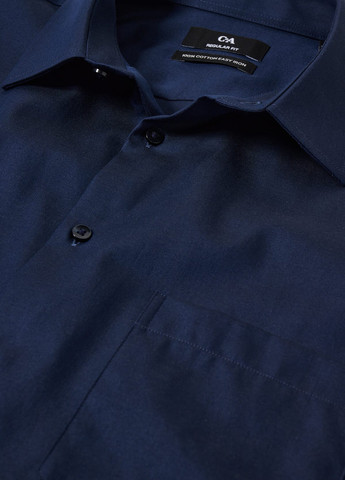 Темно-синяя классическая рубашка однотонная C&A