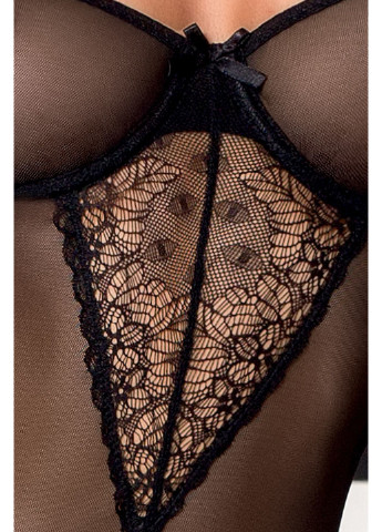 Черный демисезонный корсет с пажами velia corset black l/xl - exclusive Passion