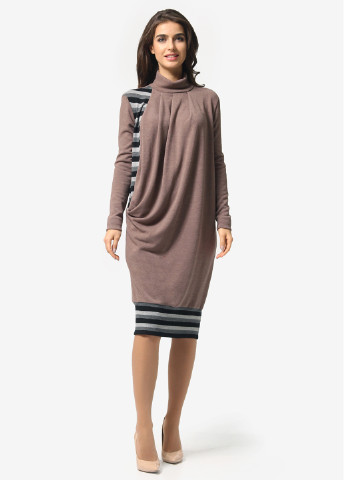 Темно-бежевое кэжуал платье платье-свитер Lila Kass