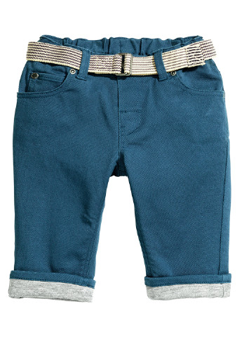 Синие кэжуал демисезонные брюки зауженные H&M