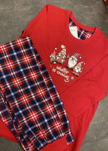 Темно-червона пижама женская футболка 7671-21-279 краснй Cornette