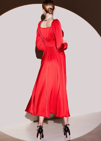 Червона вечірня плаття, сукня в стилі армпір Vovk однотонна