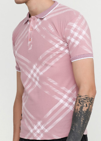 Темно-розовая футболка-поло для мужчин Barazza с абстрактным узором