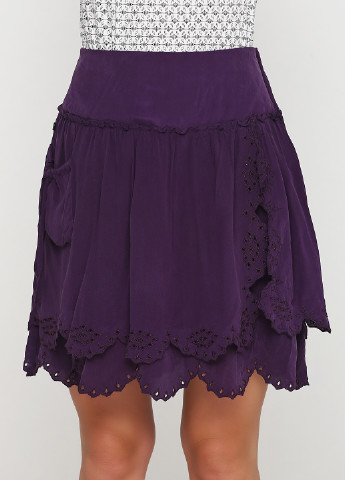 Фиолетовая кэжуал однотонная юбка Dept клешированная