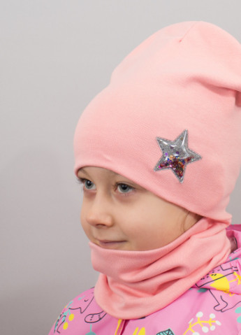 Детская шапка с хомутом КАНТА "Звезда" размер 48-52 розовый (OC-575) Канта (222439533)