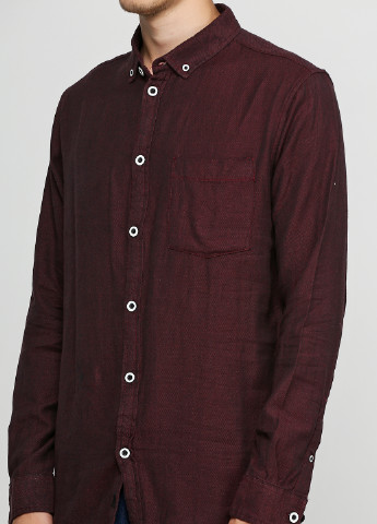 Темно-бордовая кэжуал рубашка Anerkjendt с длинным рукавом