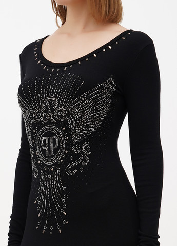 Чорна вечірня сукня силуетна Sassofono однотонна