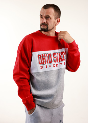 Комбінований світшот Blue 84 колор блок вишивка (359854804)