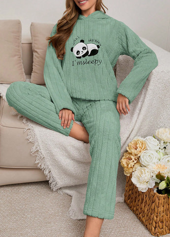 Зелена всесезон піжама (лонгслів, штани) лонгслів + брюки SHEIN