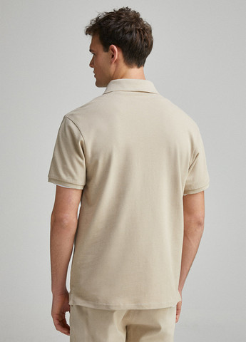 Бежевая футболка-поло для мужчин Springfield однотонная