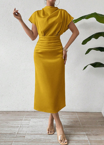 Жовтий кежуал сукня а-силует SHEIN однотонна