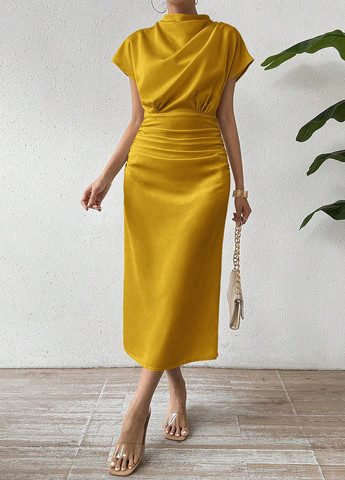 Жовтий кежуал сукня а-силует SHEIN однотонна