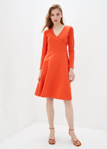 Оранжевое кэжуал платье клеш Promin однотонное