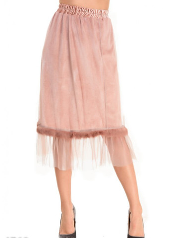 Розовая вечерний однотонная юбка ISSA PLUS