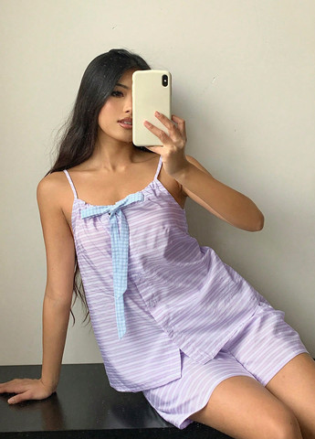 Фіолетова всесезон піжама (майка, шорти) майка + шорти SHEIN