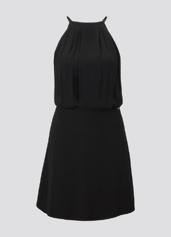 Черное кэжуал платье клеш Tom Tailor однотонное