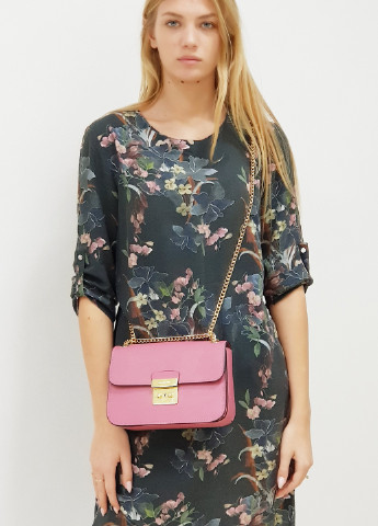 на плечо женская кожаная маленькая розовая на цепочке 1235 Fashion сумка (225899782)