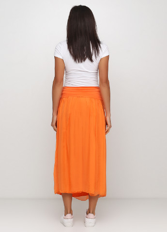 Оранжевая кэжуал однотонная юбка New Collection клешированная