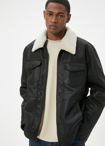 Чорна демісезонна куртка KOTON