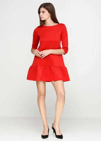Красное кэжуал платье Miso однотонное
