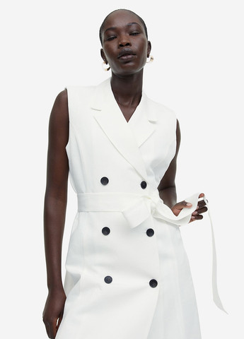Білий кежуал сукня сукня-жакет H&M однотонна
