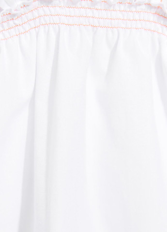 Белая однотонная блузка с коротким рукавом Zara летняя