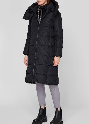 Черная черная куртка woman coat zip hood CMP