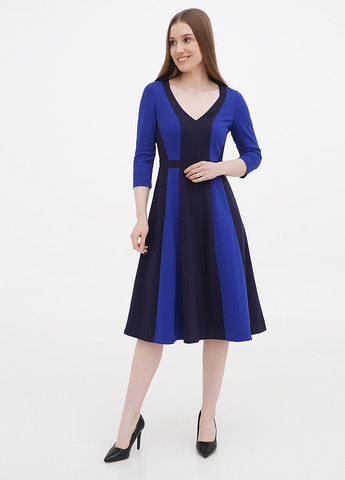 Темно-синее кэжуал платье клеш Boden колор блок
