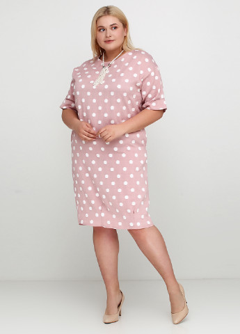 Блідо-рожева ділова комплект (плаття, підвіска) I Love Comfort в горошок