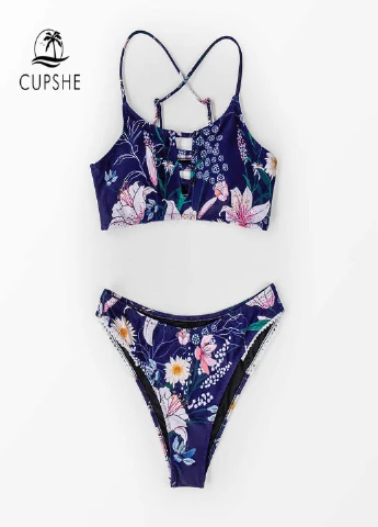 Синий летний купальник CUPSHE