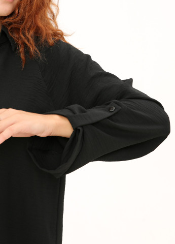 Чорна демісезонна туніка чорна з віскозною жниваркою INNOE Блуза
