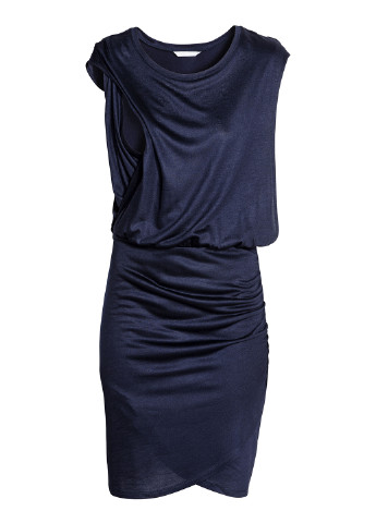 Темно-синее кэжуал платье для кормящих H&M однотонное