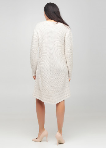 Светло-бежевое кэжуал платье платье-свитер Suijo однотонное