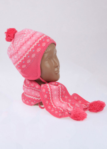 Рожевий комплект (шапка, шарф) Baobei