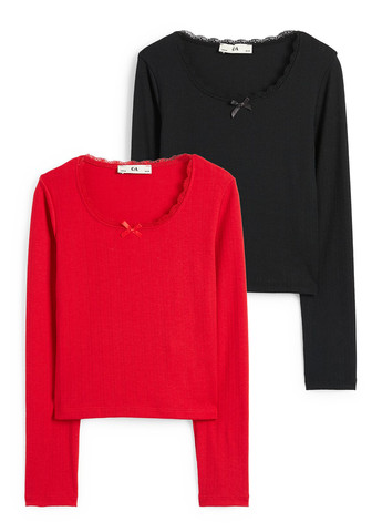 Разноцветный демисезонный кэжуал лонгслив C&A однотонный