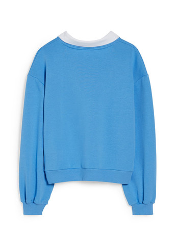 Голубой свитшот C&A надпись без декора (259204182)