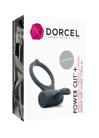 Ерекційне кільце Power Clit Plus з вібрацією, що перезаряджається, з язичком зі щіточкою Dorcel (255073602)