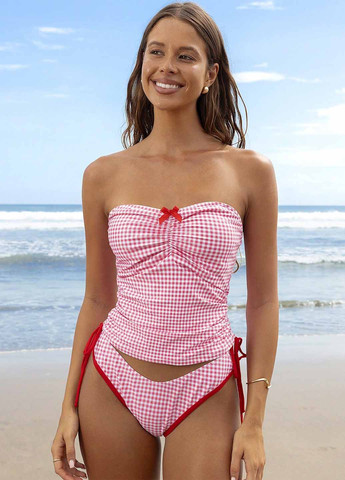 Комбинированный летний купальник (топ, трусики) топ, раздельный SHEIN