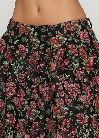 Черная кэжуал цветочной расцветки юбка Waggon колокол