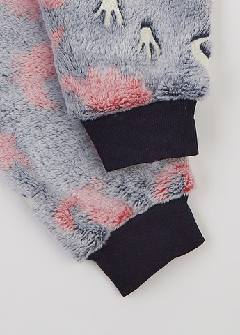 Серо-синяя зимняя пижама (свитшот, брюки) Flamingo