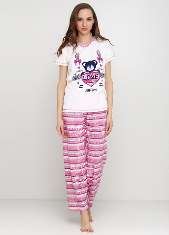 Малиновый демисезонный комплект (футболка, брюки) Rinda Pijama