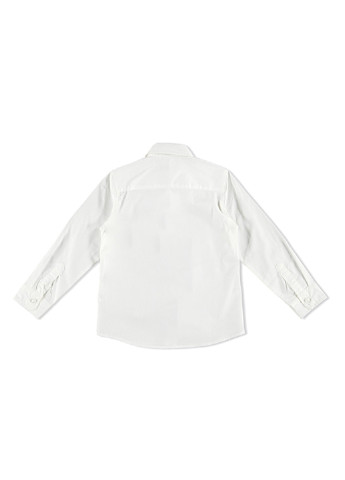 Белая кэжуал рубашка однотонная Brums с длинным рукавом