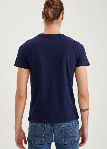 Темно-синя літня футболка DeFacto