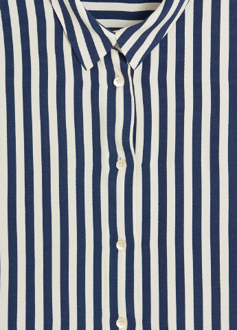 Темно-синяя кэжуал рубашка в полоску Mango
