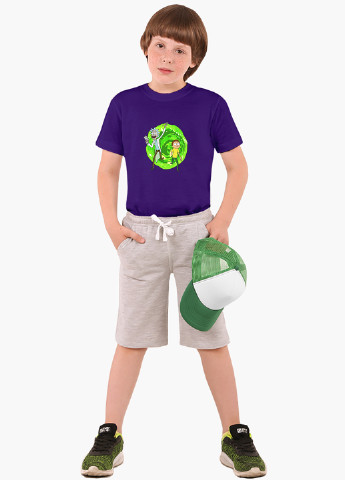 Фіолетова демісезонна футболка дитяча рік і морті (rick and morty) (9224-1240) MobiPrint